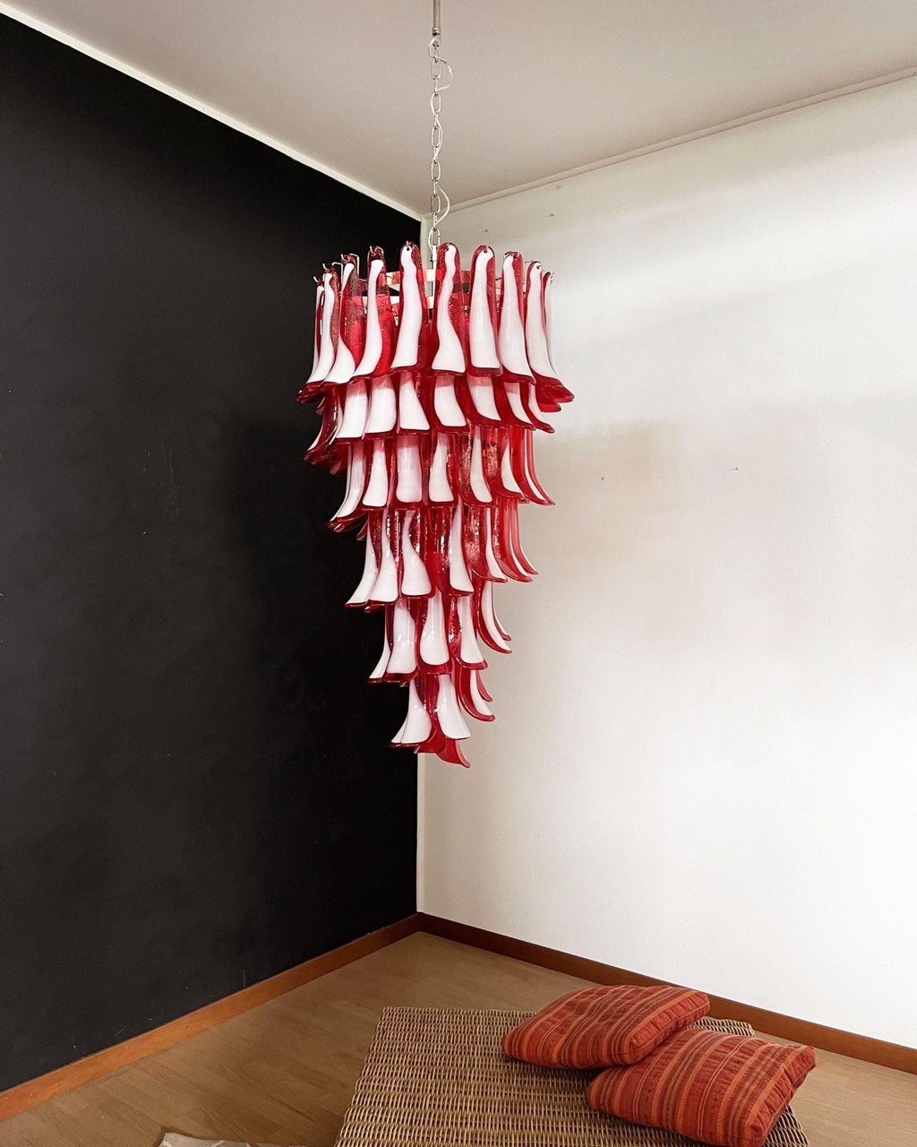 Designer Murano Red Petals Spiral Chandelier product image