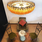 Designer Murano Rhombus Amber Poliedri Glass Chandelier product image