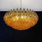 Designer Murano Rhombus Amber Poliedri Glass Chandelier product image