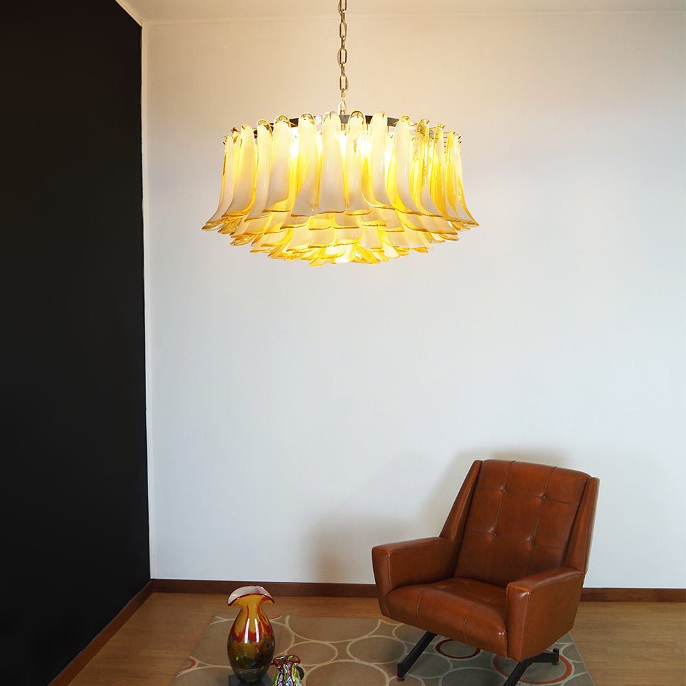 Designer Petal Amber Murano Glass Chandelier product image