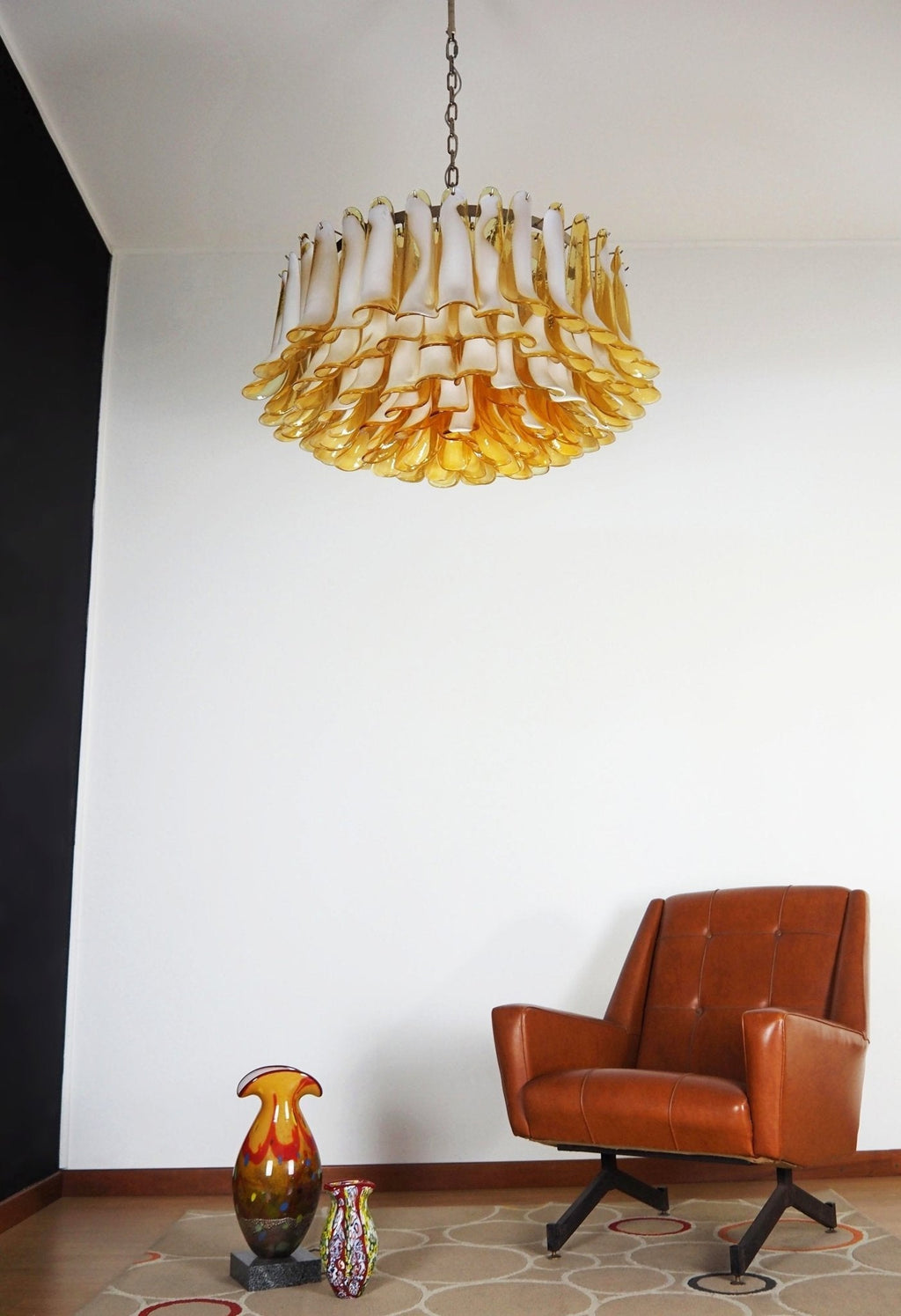 Designer Petal Amber Murano Glass Chandelier product image