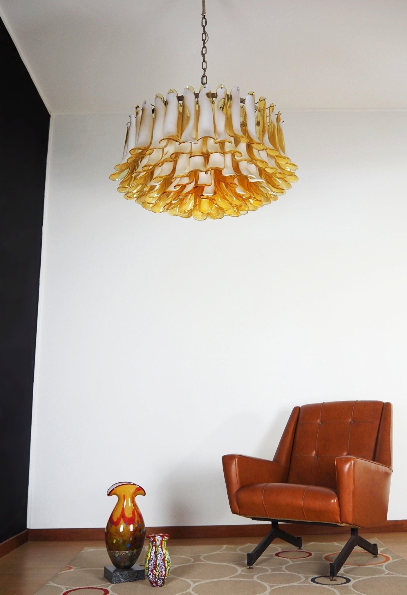 Designer Petal Amber Murano Glass Chandelier product image