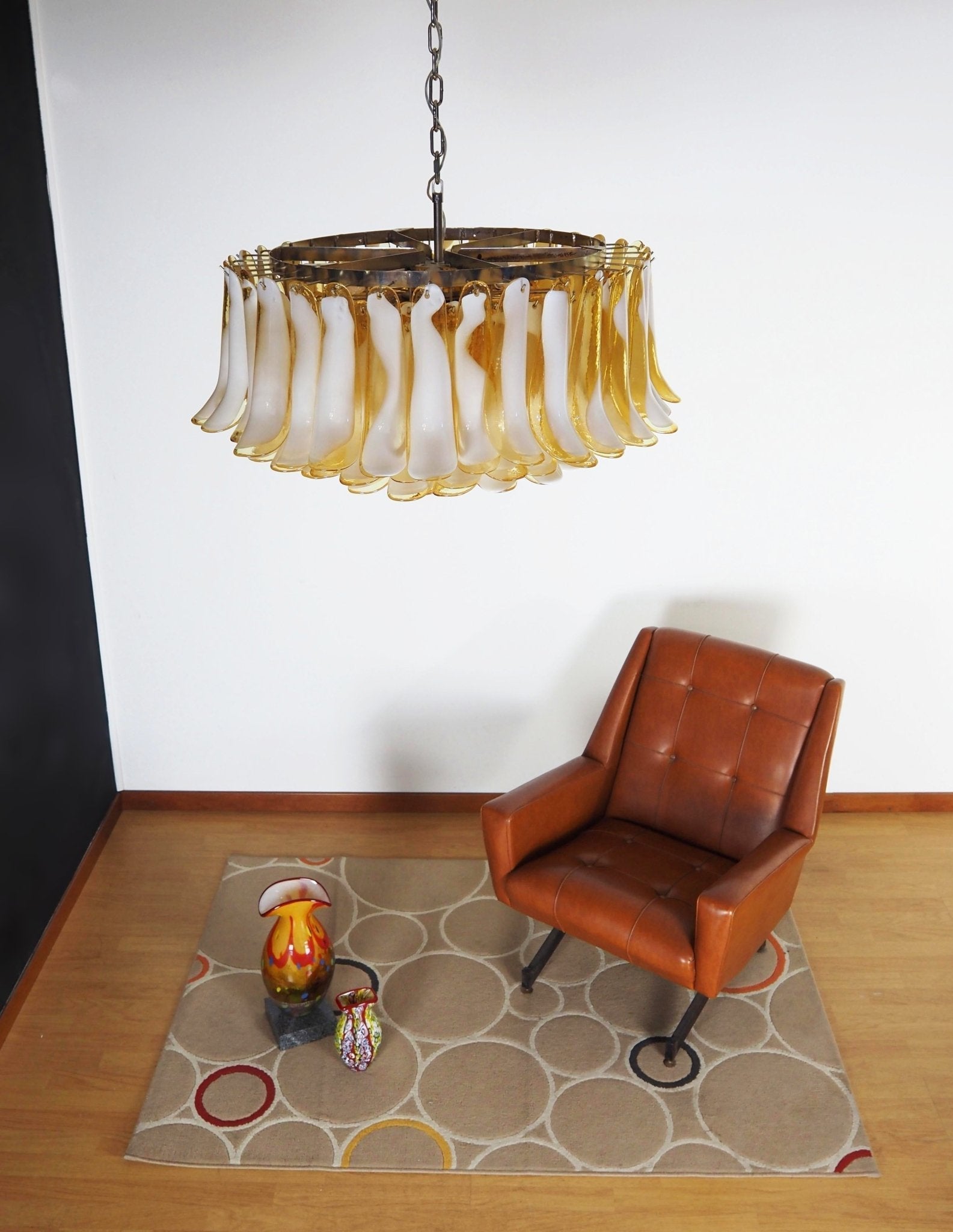 Designer Petal Amber Murano Glass Chandelier product image