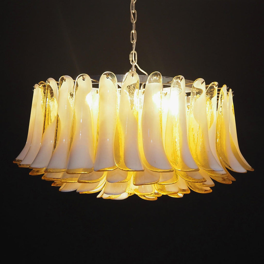 Designer Petal Amber Murano Glass Chandelier product image