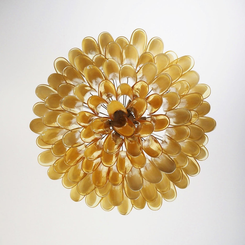 Designer Petal Amber Murano Glass Chandelier product image