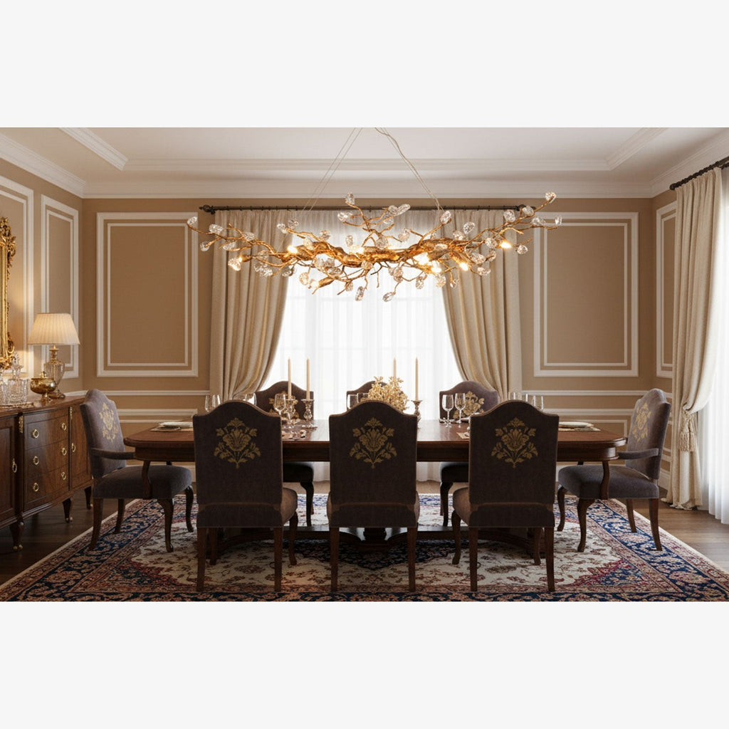 Designer Stone Crystal Brass Chandelier product image