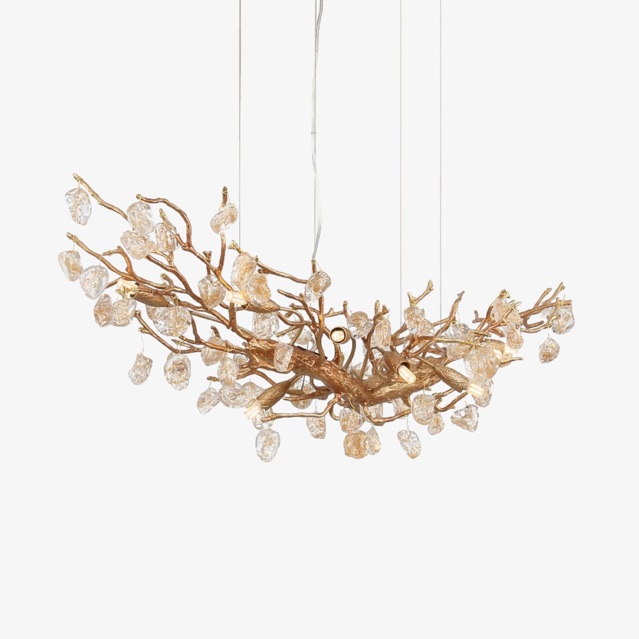 Designer Stone Crystal Brass Chandelier product image