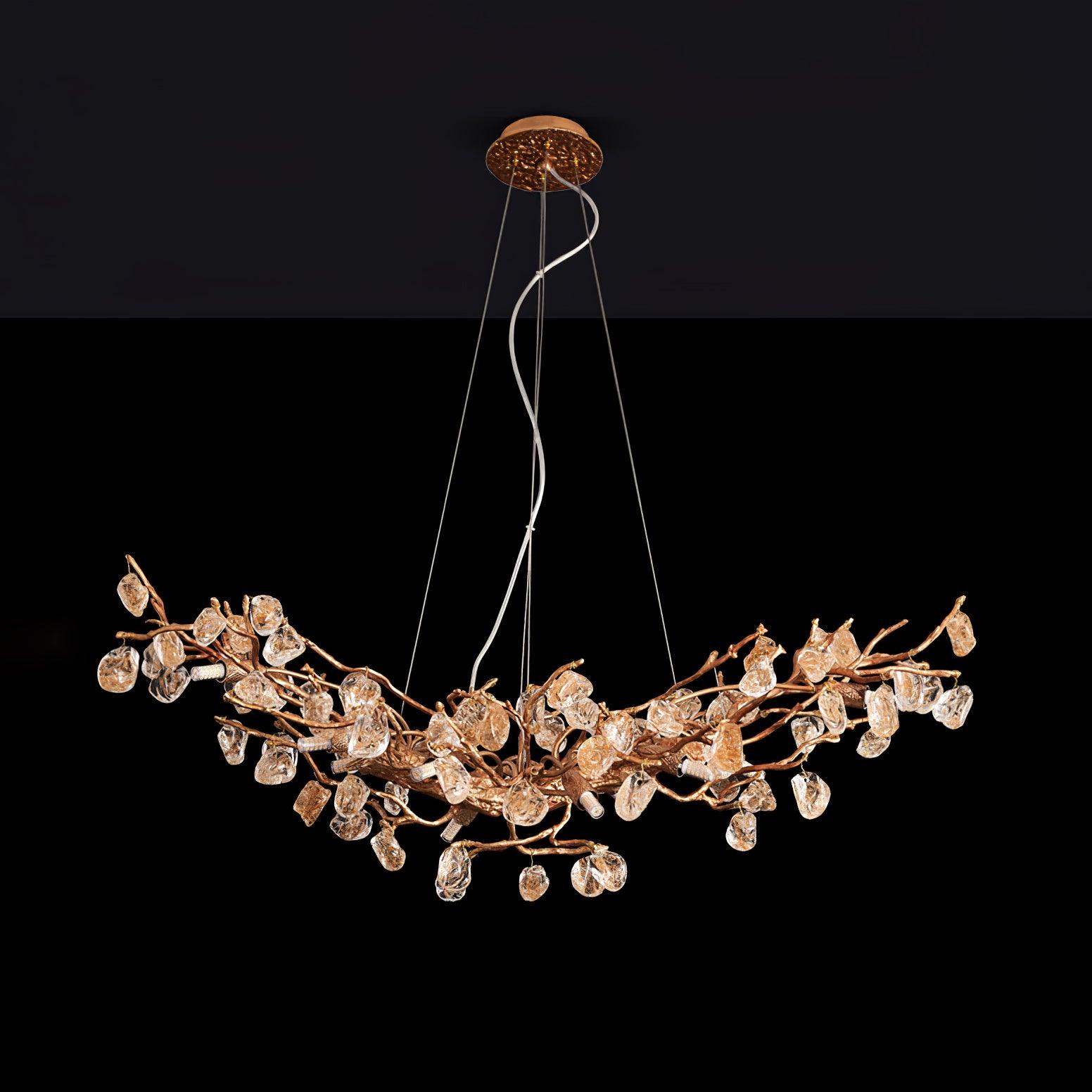 Designer Stone Crystal Brass Chandelier product image