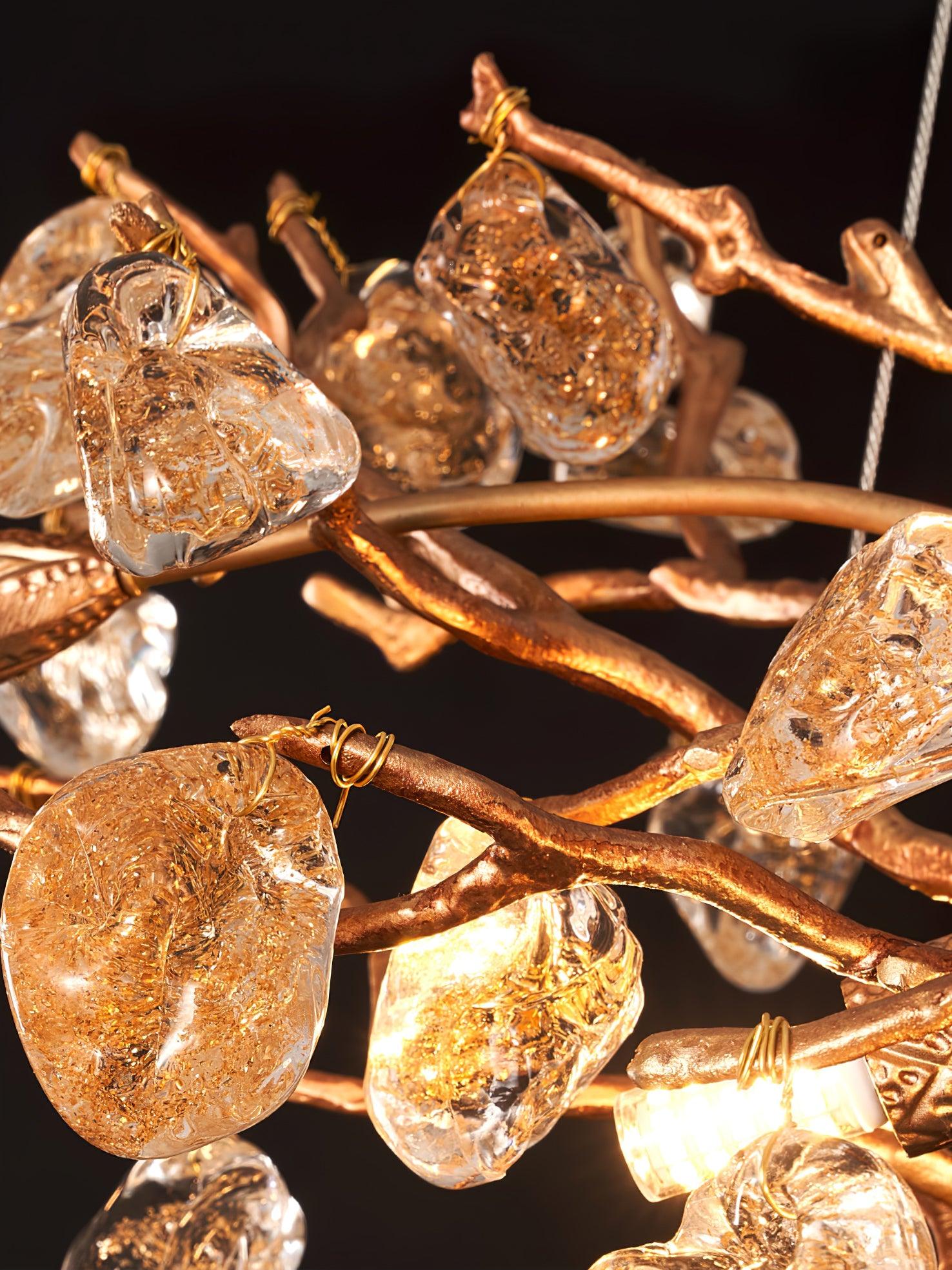 Designer Stone Crystal Brass Chandelier product image