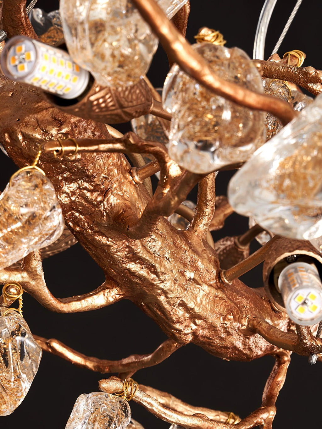 Designer Stone Crystal Brass Chandelier product image