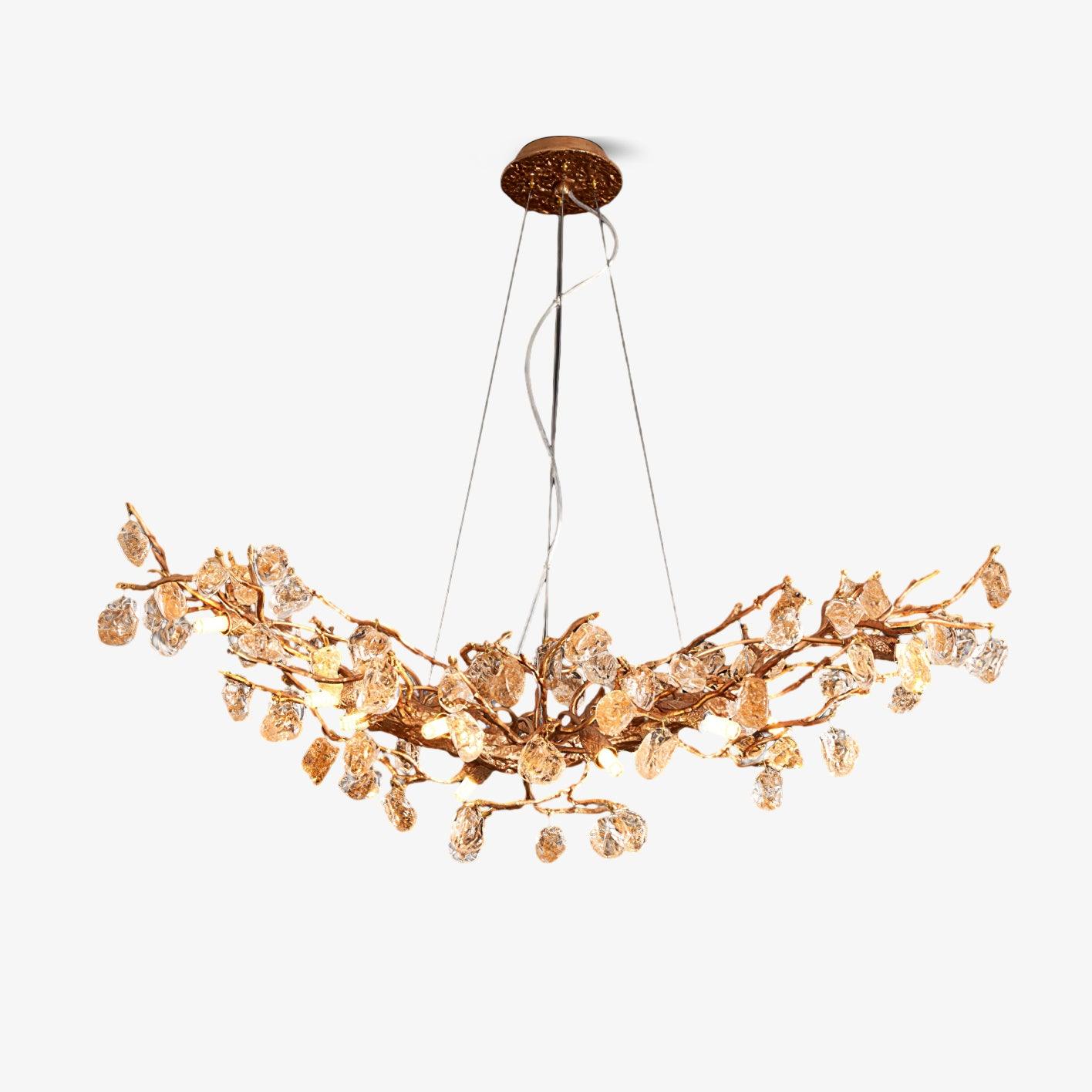 Designer Stone Crystal Brass Chandelier product image