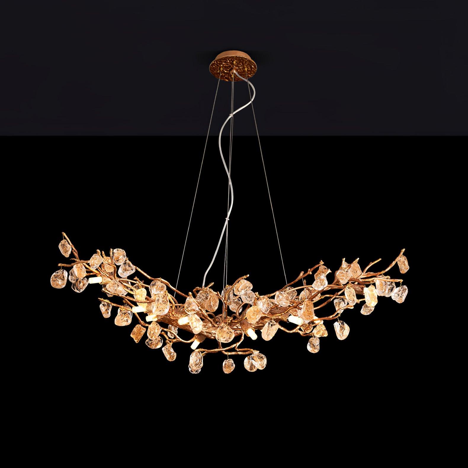 Designer Stone Crystal Brass Chandelier product image