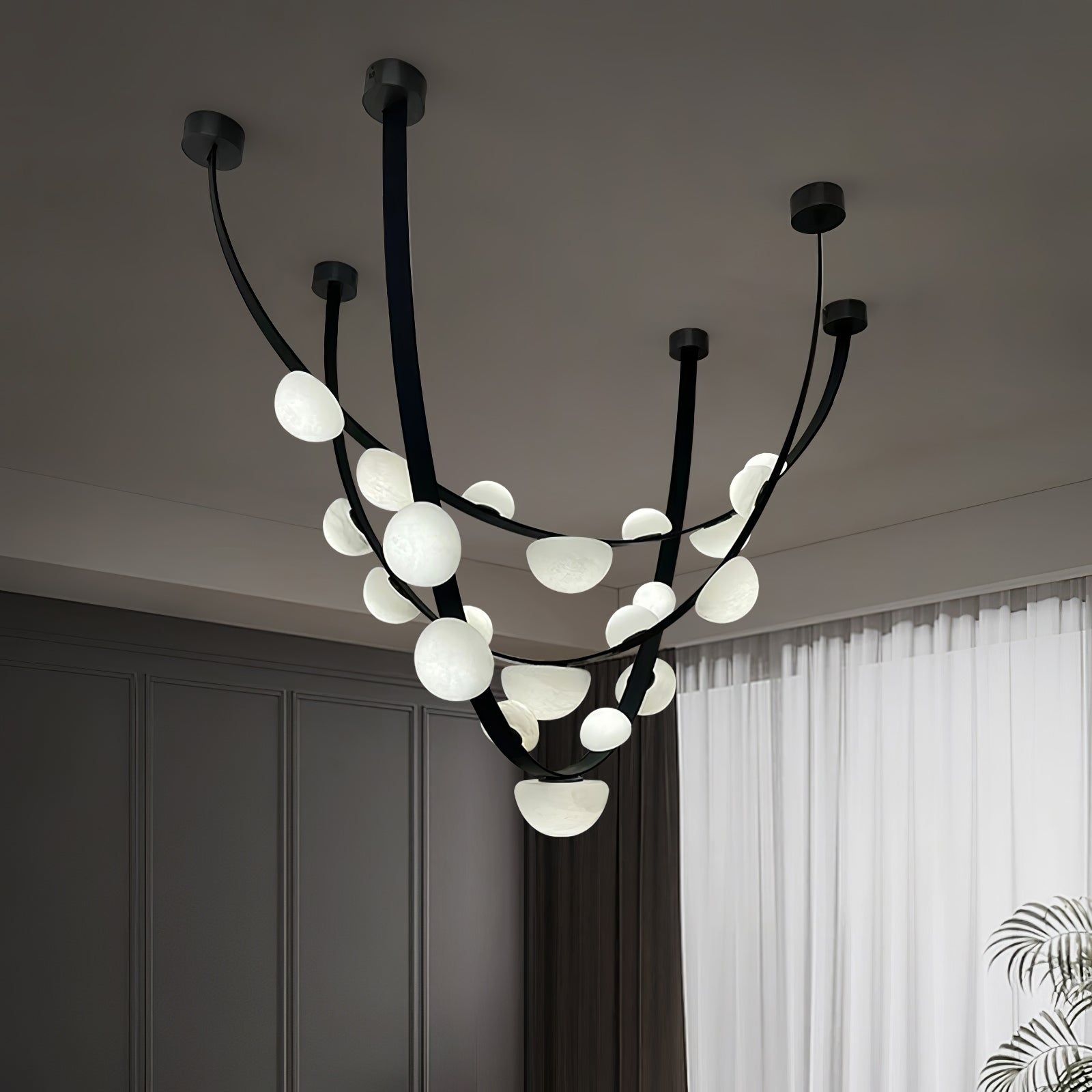 Dew Drops Alabaster Chandelier by Bling Lighting Studio