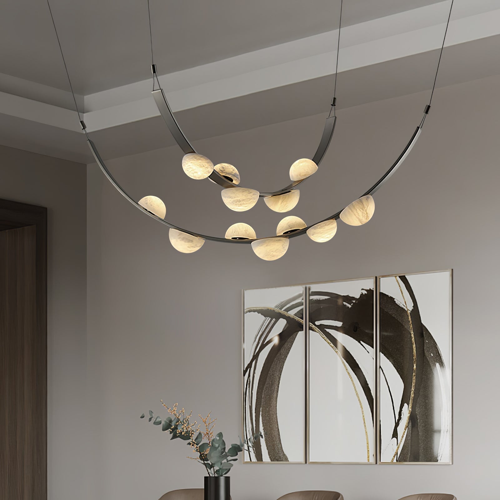 Dew Drops Alabaster Chandelier by Bling Lighting Studio