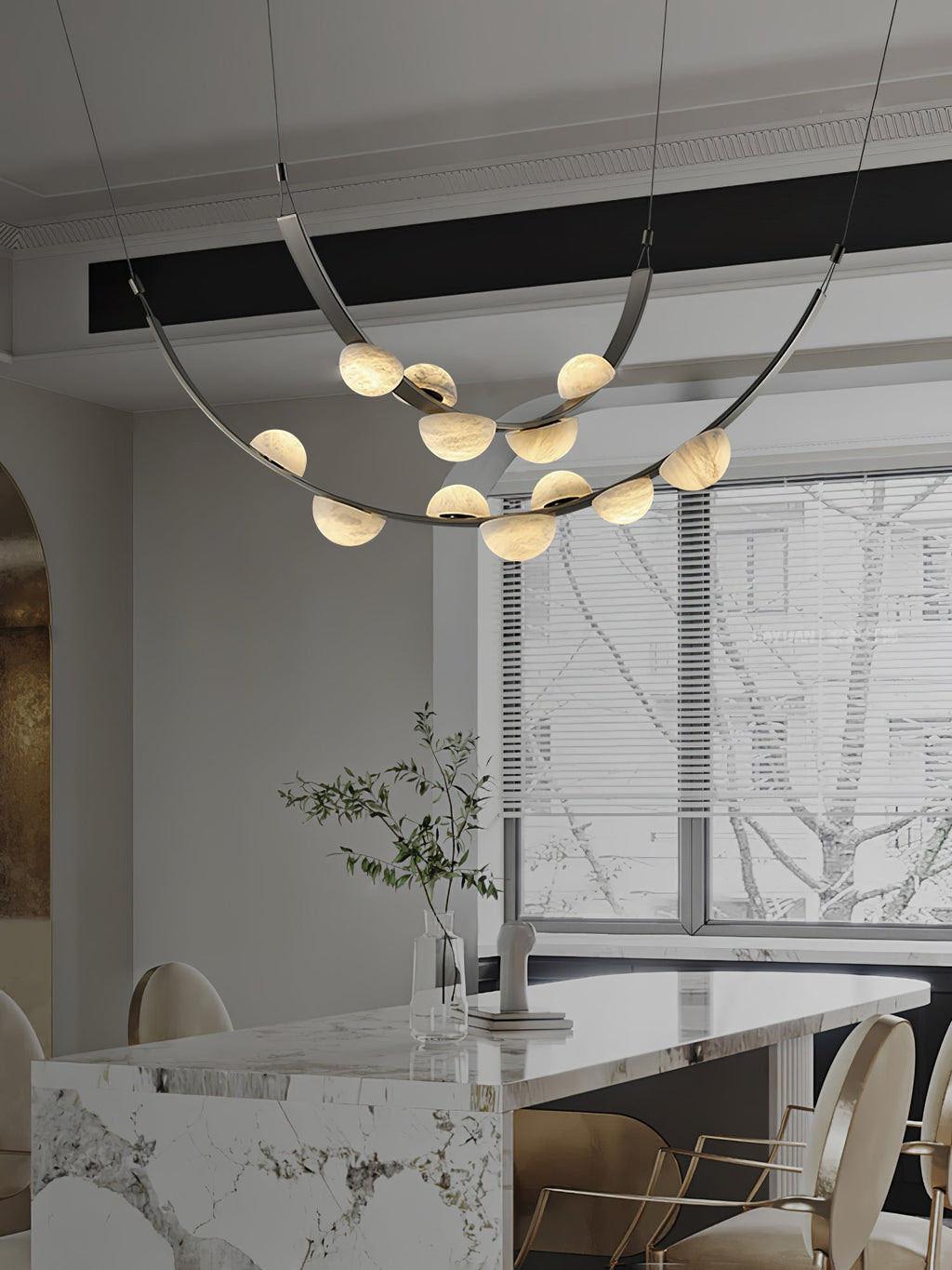 Dew Drops Alabaster Chandelier by Bling Lighting Studio