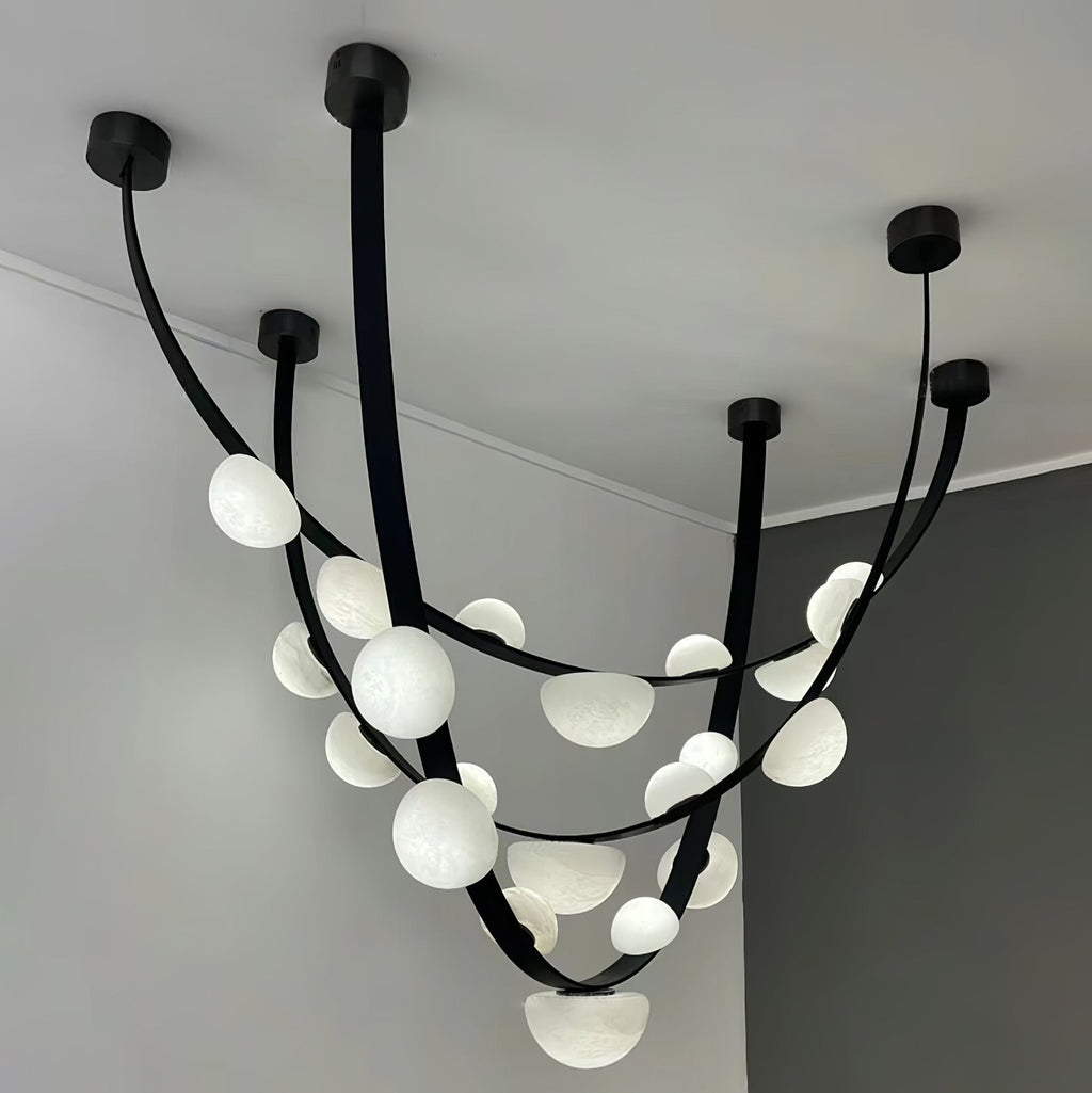 Dew Drops Alabaster Chandelier by Bling Lighting Studio