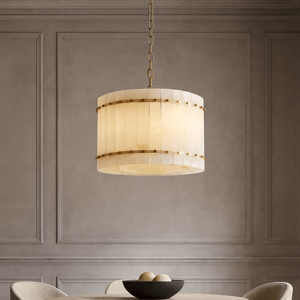 Valmont Alabaster Round Chandelier 16"