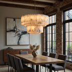 Oakley Layered Alabaster Chandelier - 31" detail view