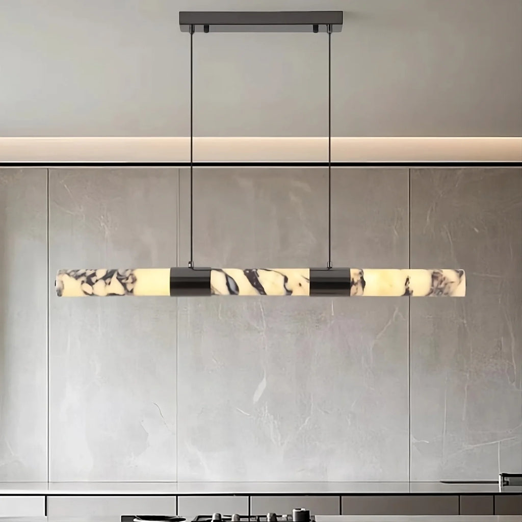 Warner Alabaster Linear Suspension Light lighting fixture by Bling Lighting Studio