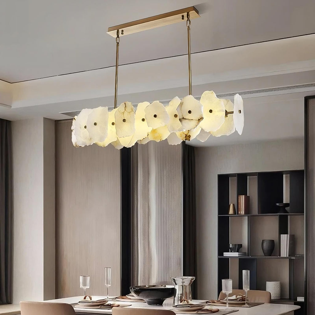 Norham Alabaster Linear Chandelier detail view