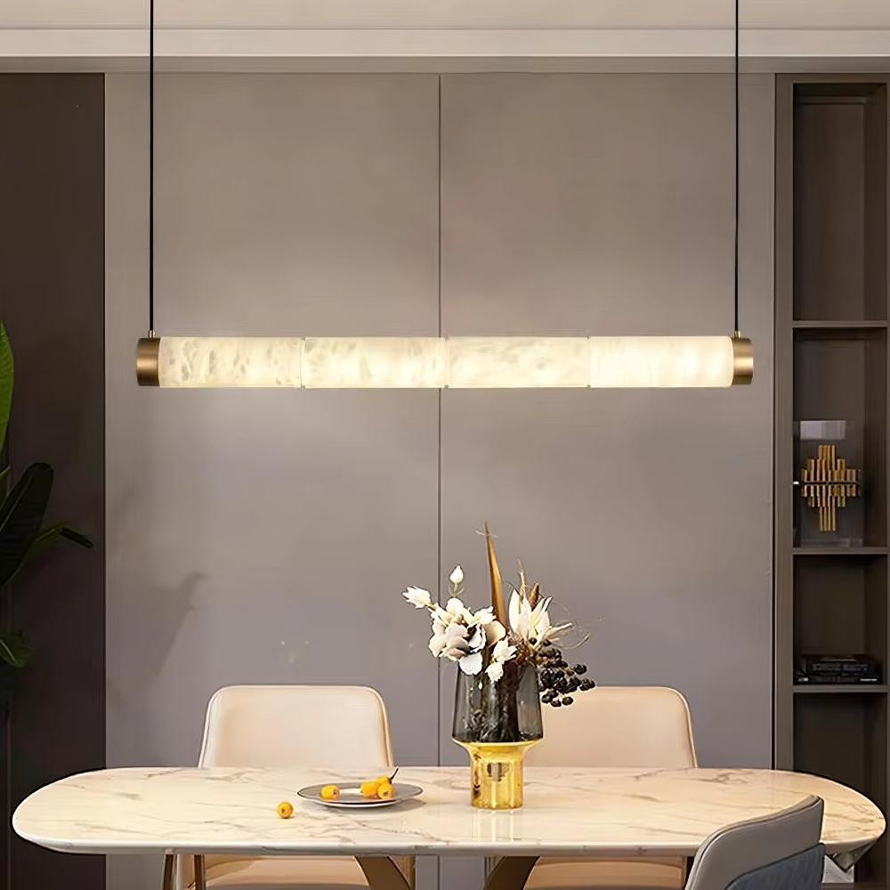 Lunara Alabaster Linear Pendant chandelier by Bling Lighting Studio