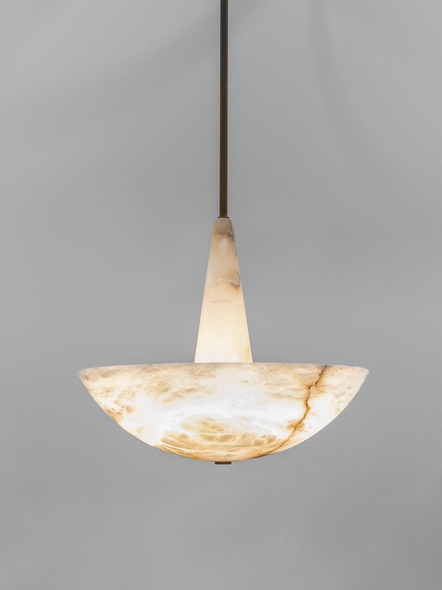 Domus Alabaster Round Chandelier by Bling Lighting Studio