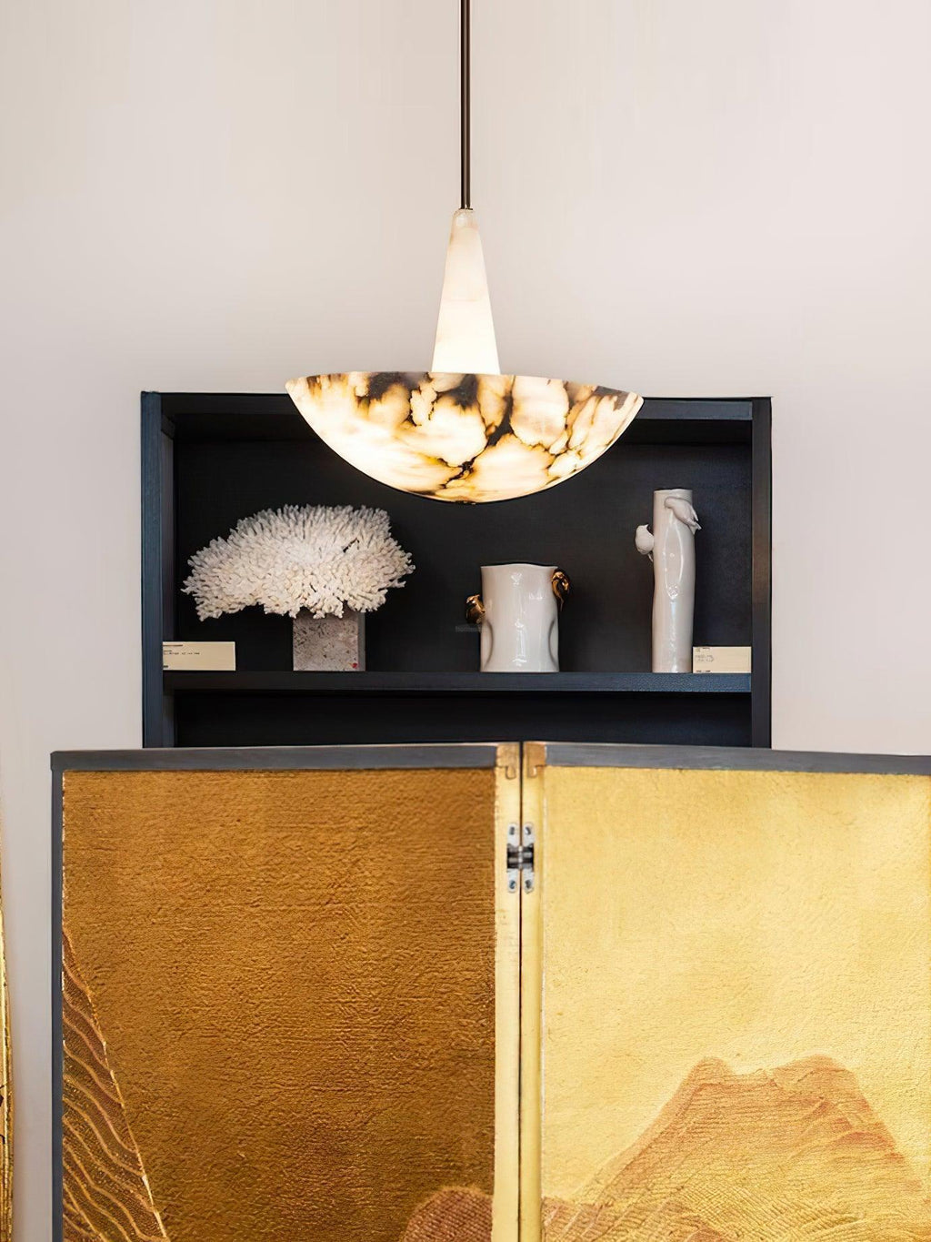 Domus Alabaster Round Chandelier by Bling Lighting Studio