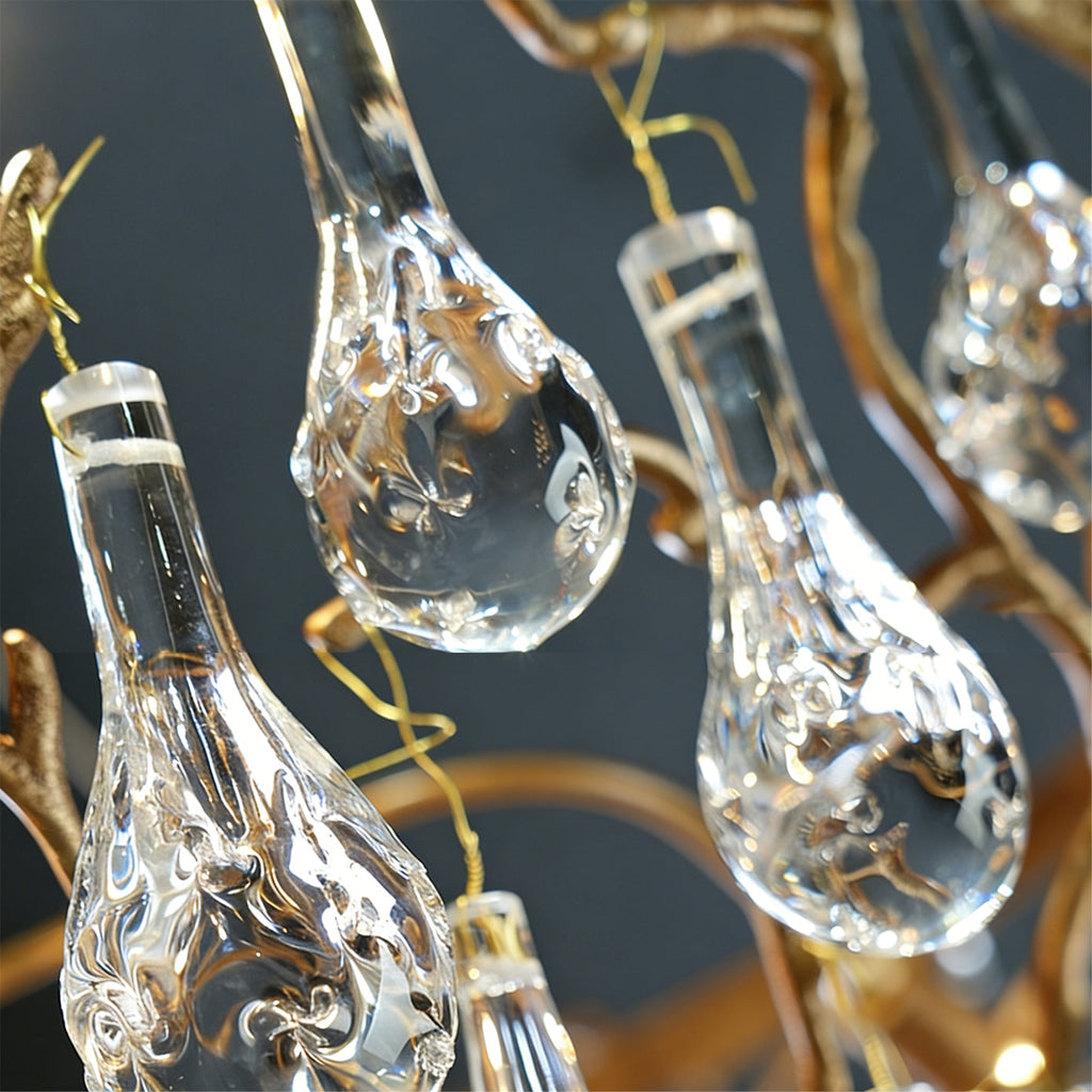 Doris Branch Brass Crystal Chandelier by Bling Lighting Studio