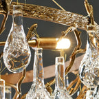 Doris Branch Brass Crystal Chandelier by Bling Lighting Studio