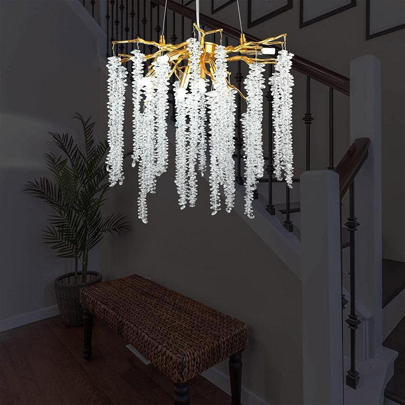 Doris White Crystal Branch Chandelier 20.5"D by Bling Lighting Studio