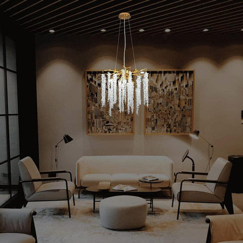 Doris White Crystal Branch Chandelier 20.5"D by Bling Lighting Studio