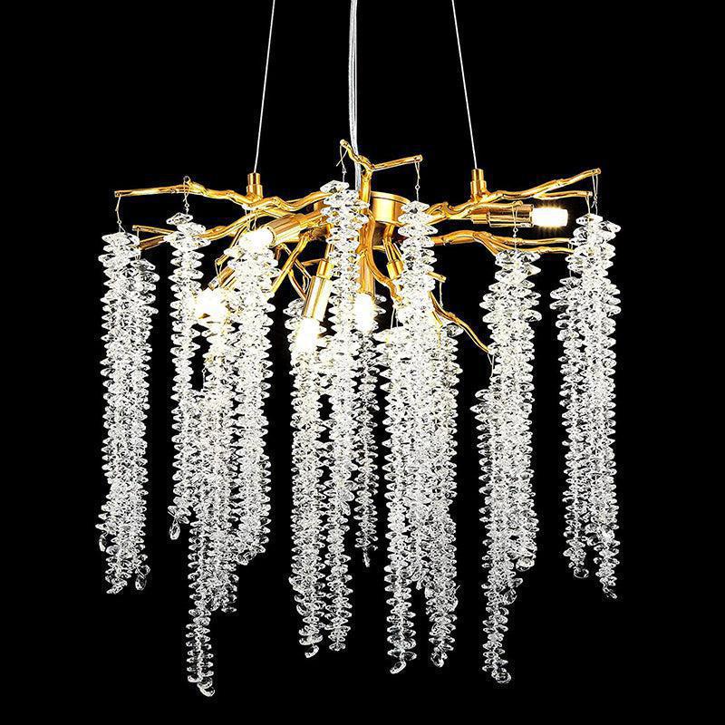 Doris White Crystal Branch Chandelier 20.5"D by Bling Lighting Studio