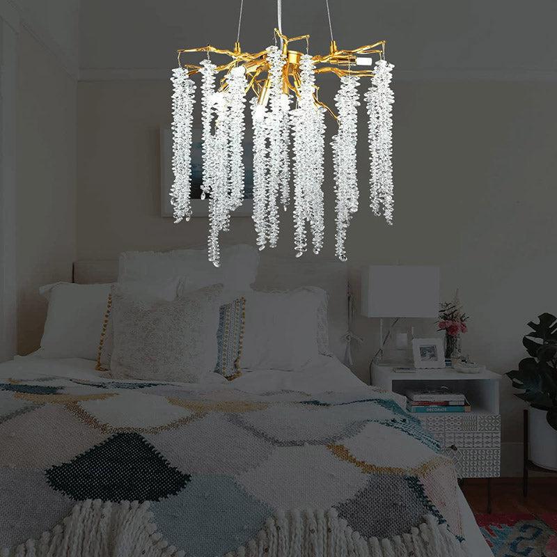 Doris White Crystal Branch Chandelier 20.5"D by Bling Lighting Studio