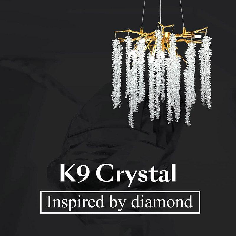 Doris White Crystal Branch Chandelier 20.5"D by Bling Lighting Studio