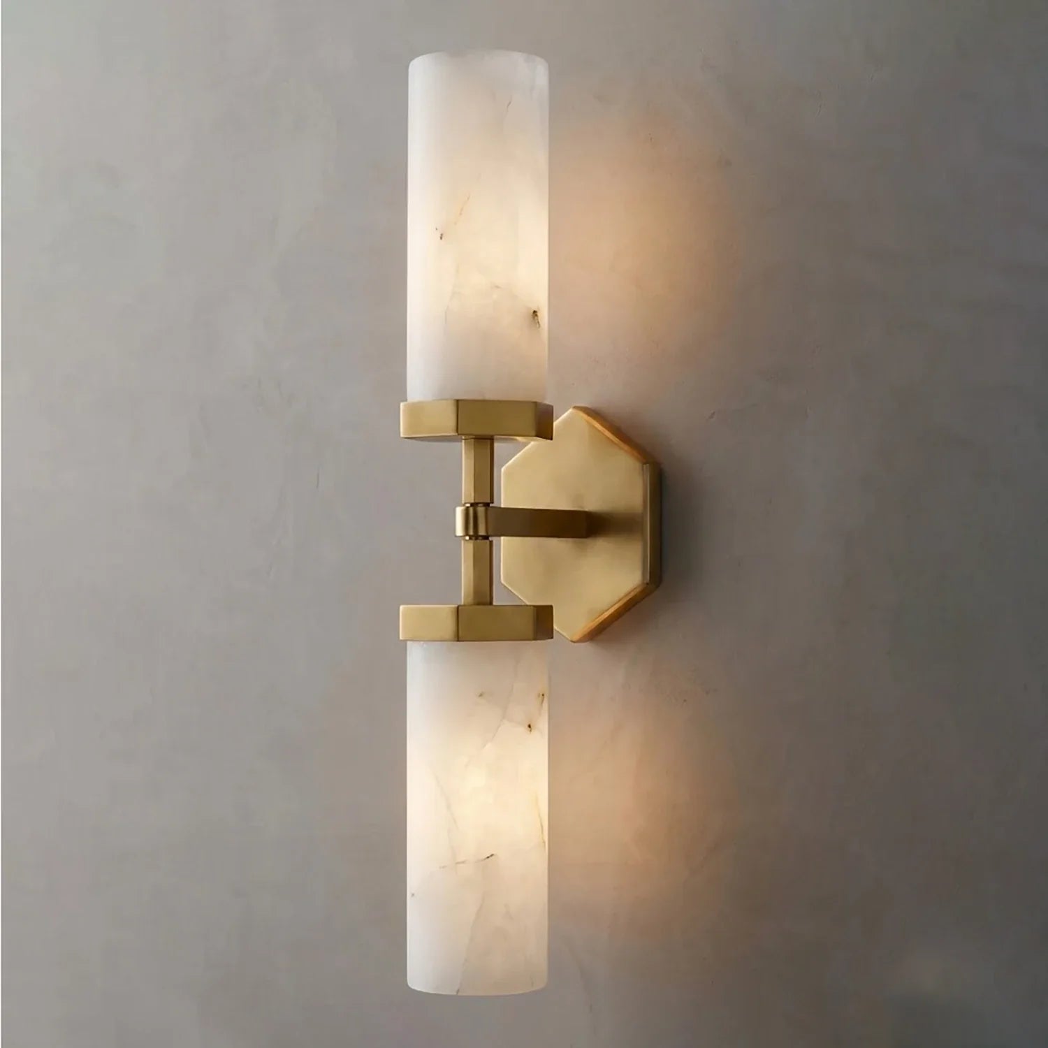 Double-Head Alabaster Wall Sconce