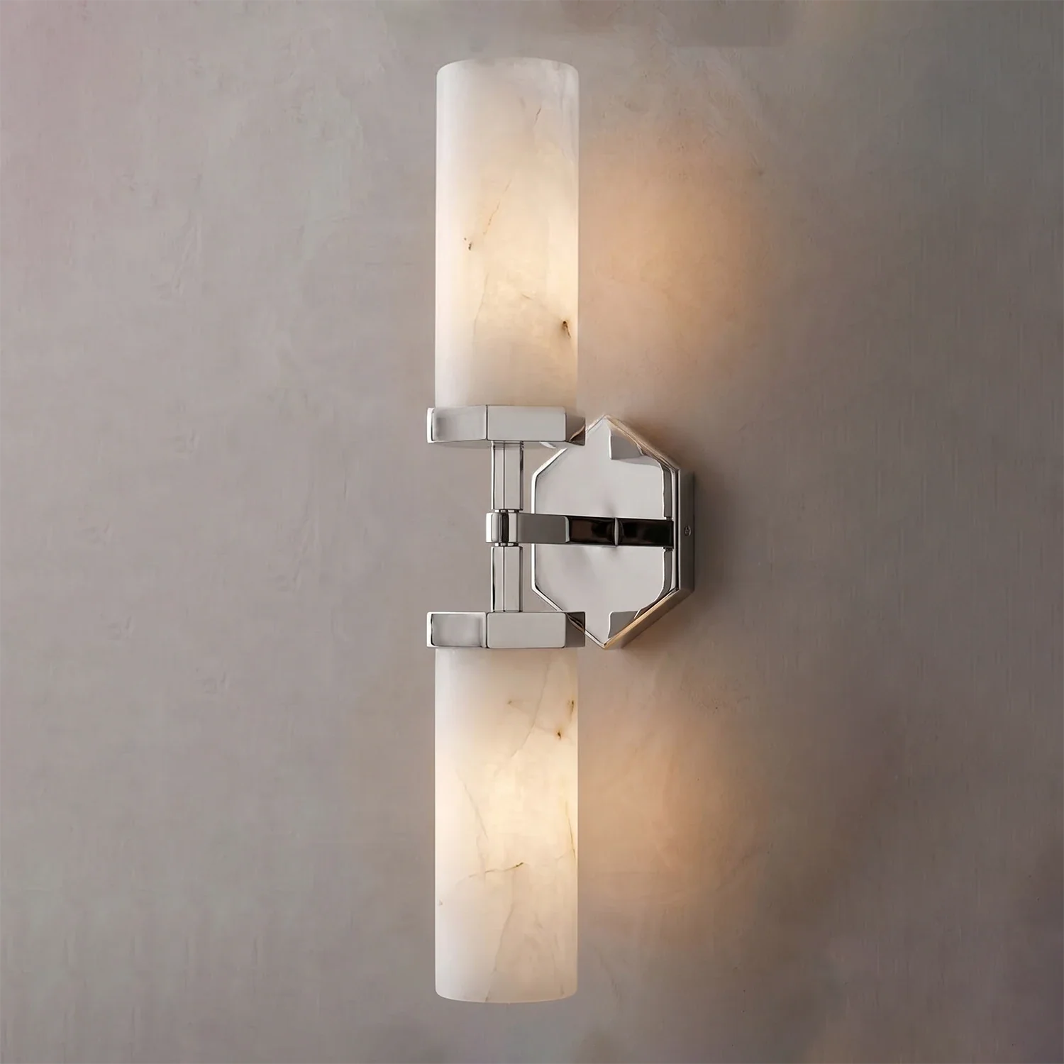Double-Head Alabaster Wall Sconce