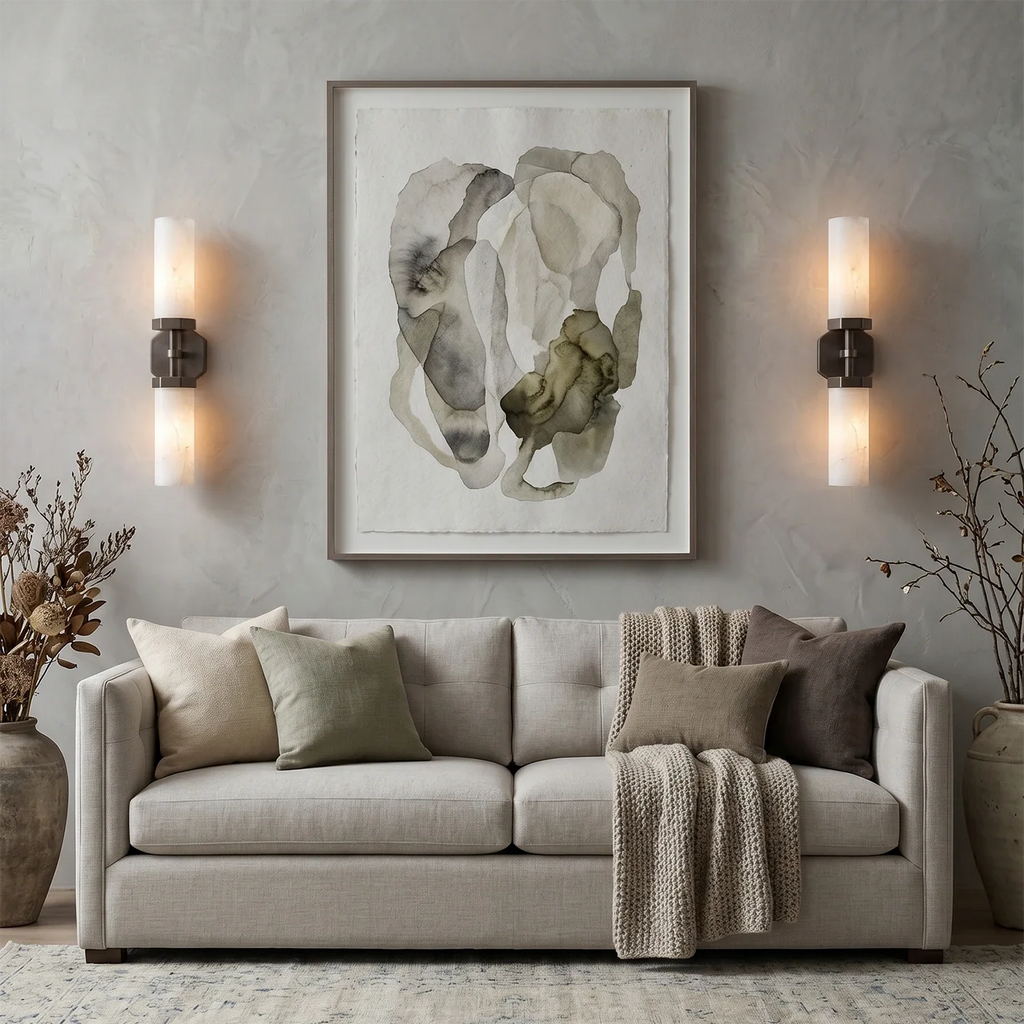 Double-Head Alabaster Wall Sconce