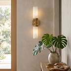 Double-Head Alabaster Wall Sconce