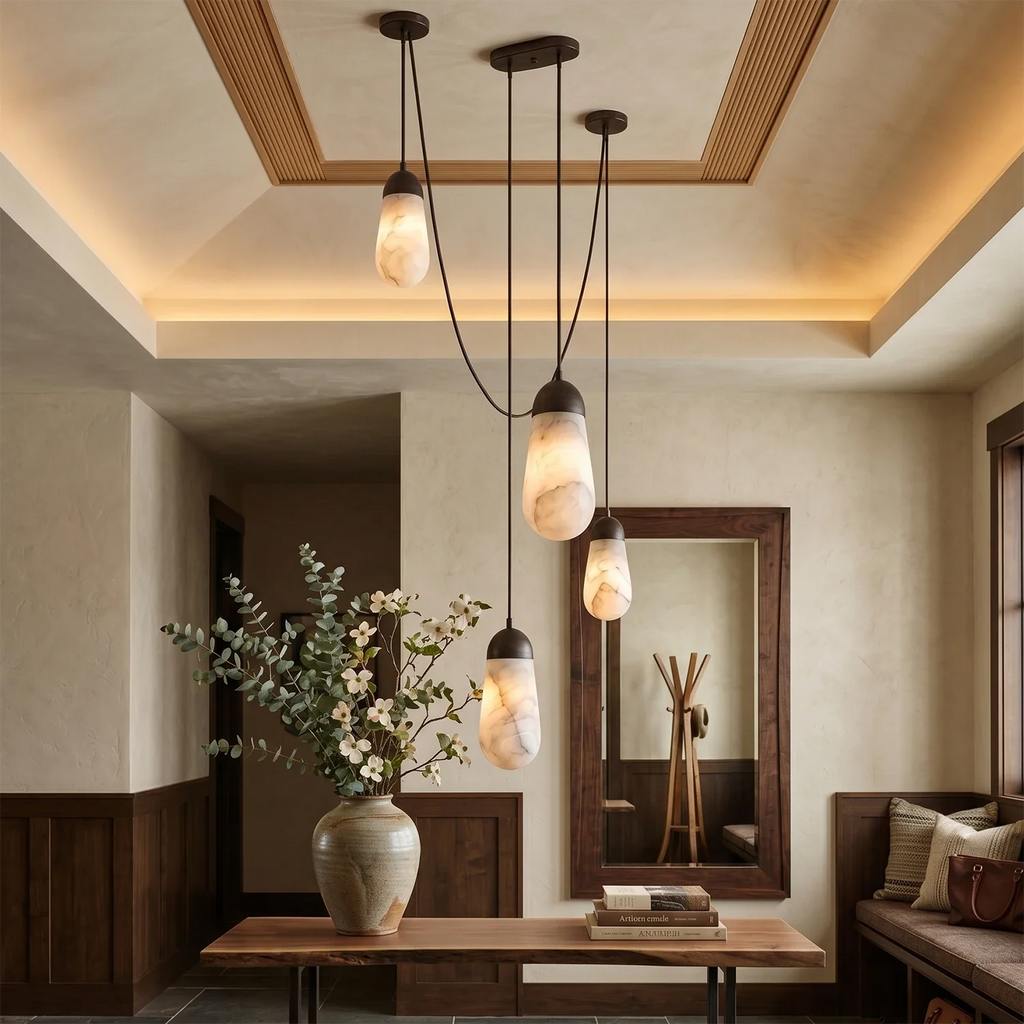 Droplet Natural Alabaster Multi-Chandelier