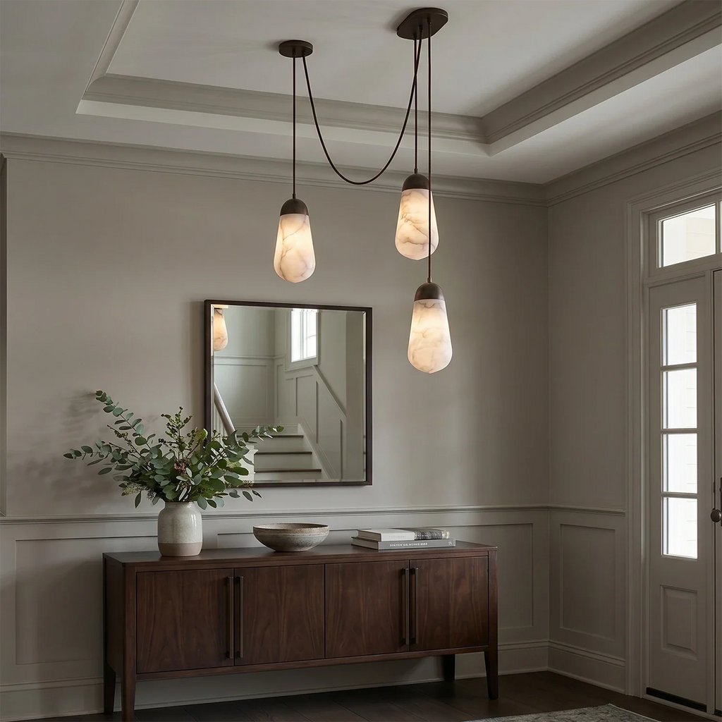Droplet Natural Alabaster Multi-Chandelier
