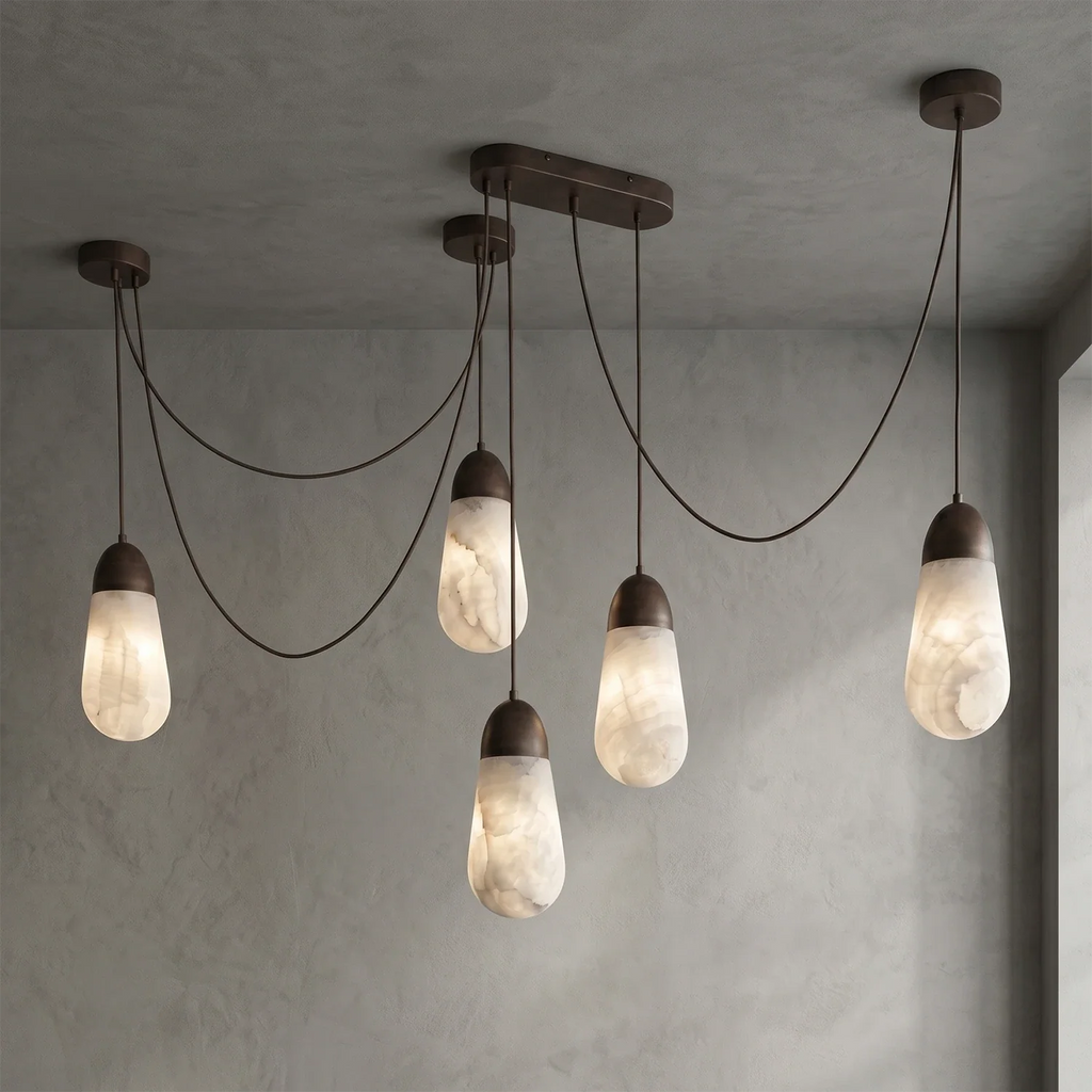 Droplet Natural Alabaster Multi-Chandelier