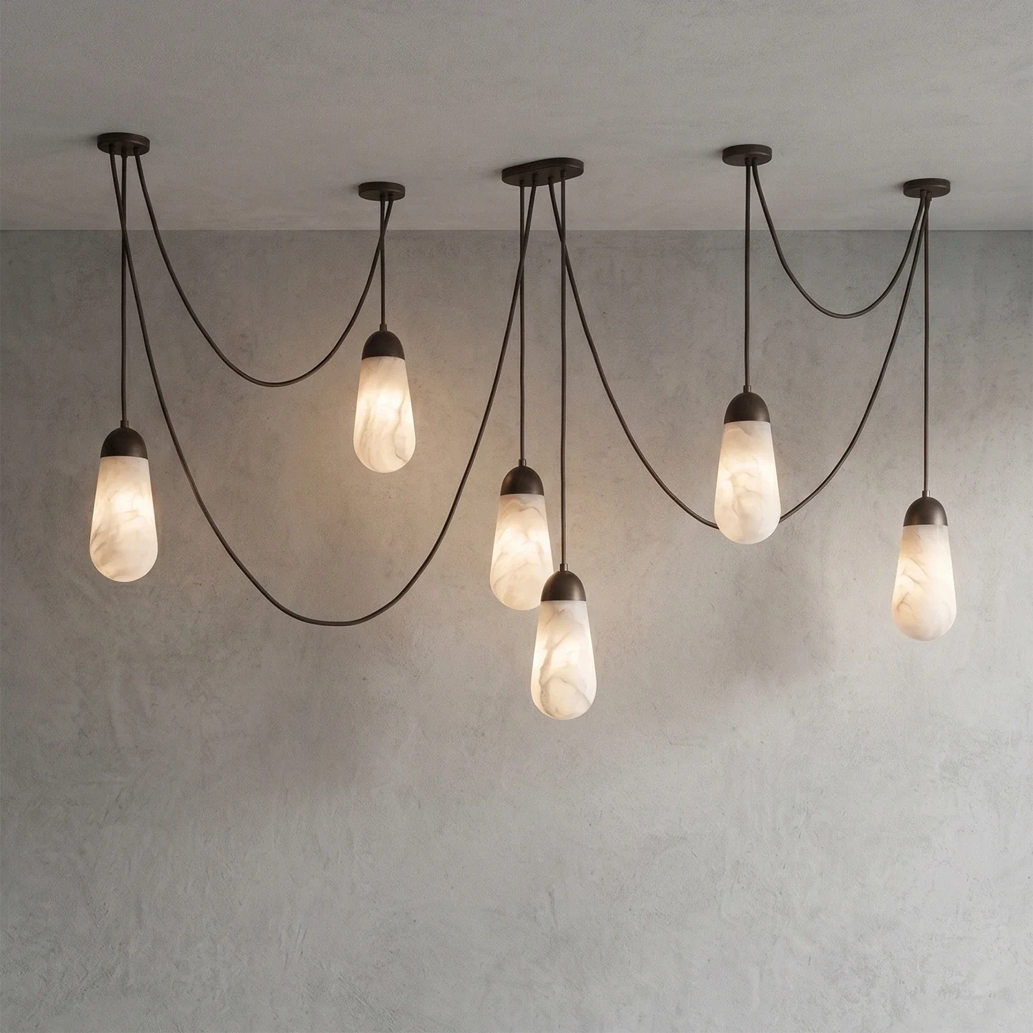 Droplet Natural Alabaster Multi-Chandelier