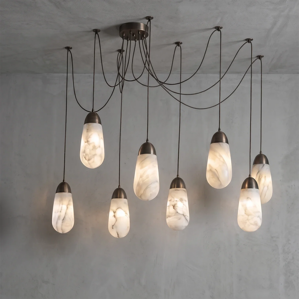Droplet Natural Alabaster Multi-Chandelier
