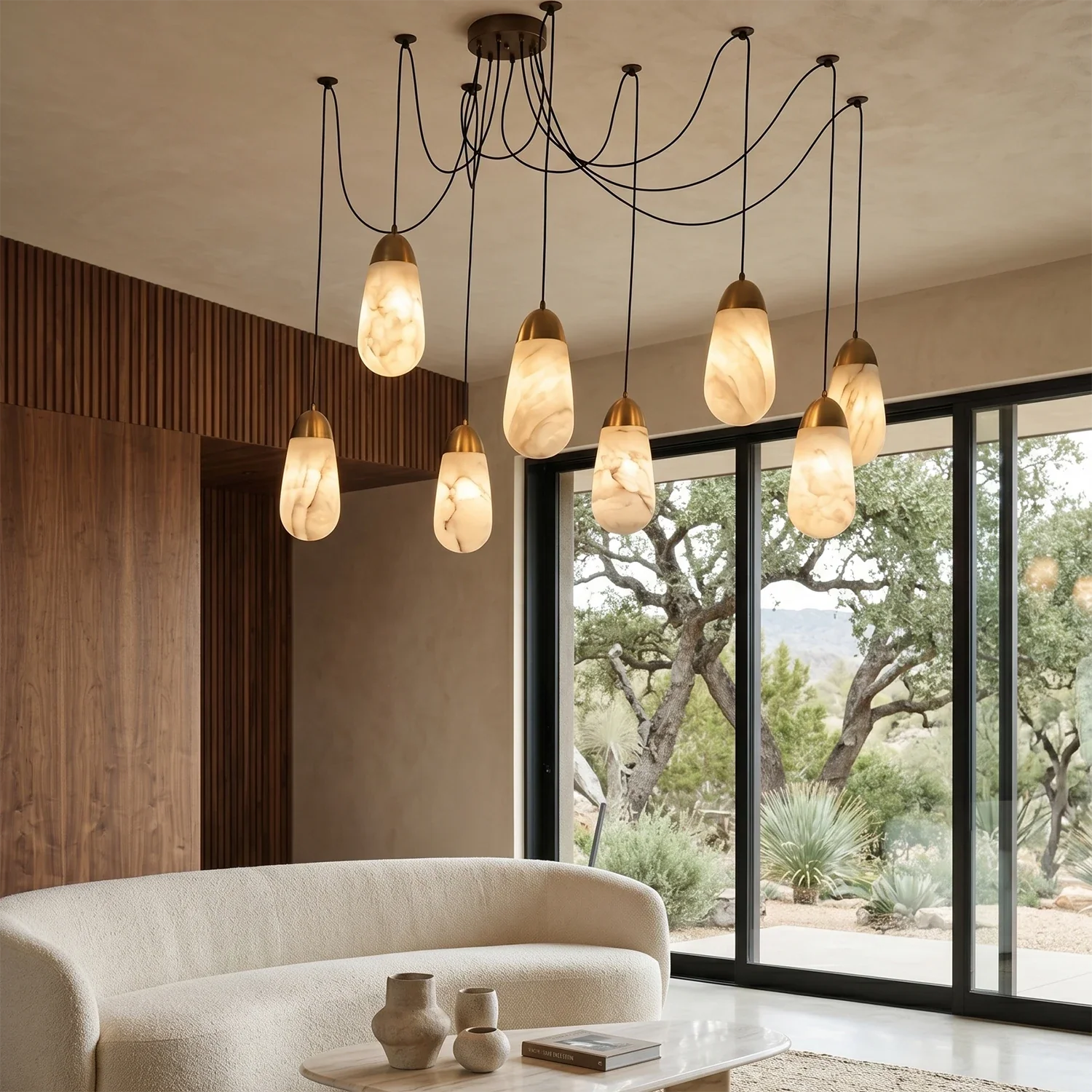Droplet Natural Alabaster Multi-Chandelier