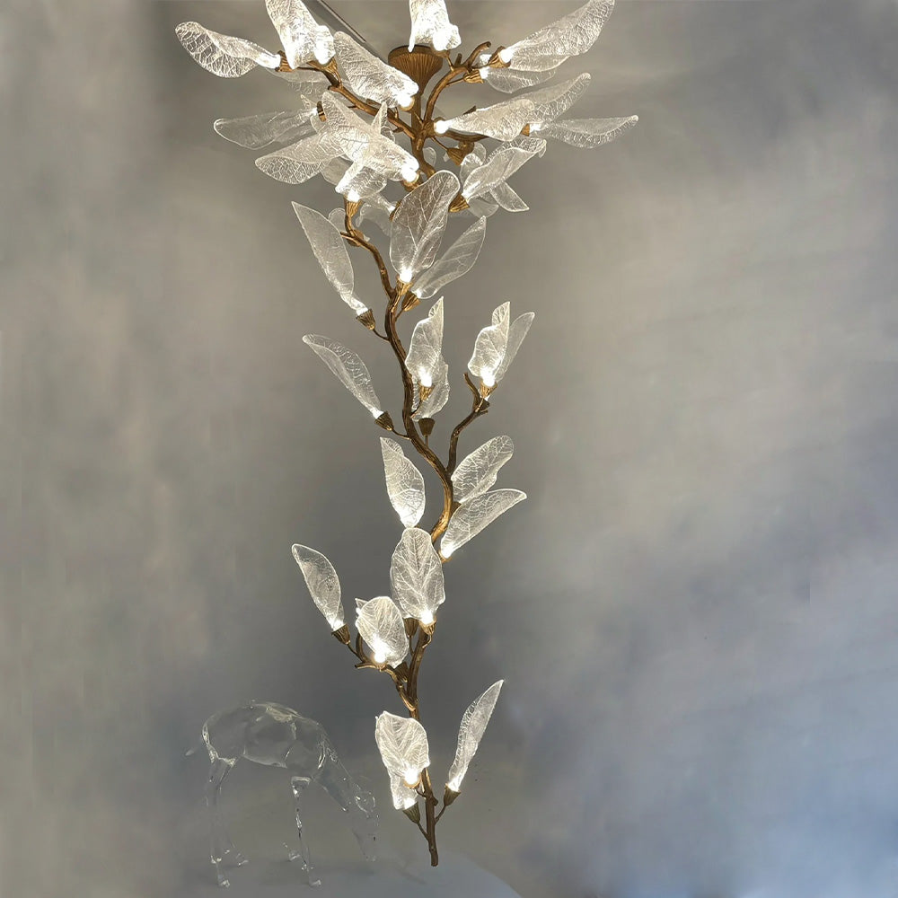 Creative Bionic Resin Leaves Chandelier for Living Room/Dining Room/Staircase by Bling Lighting Studio