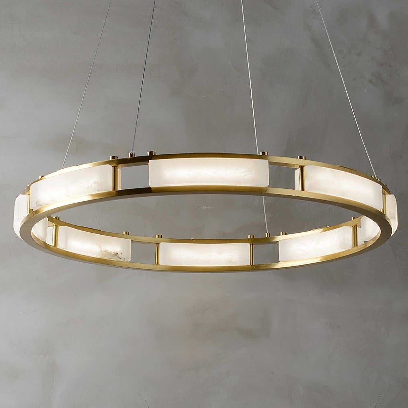 Qatar Alabaster Round Chandelier by Bling Lighting Studio