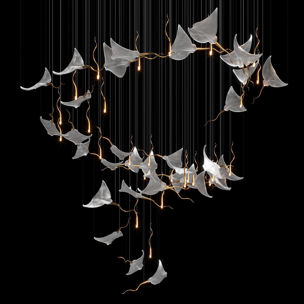 White Manta Branch Chandelier