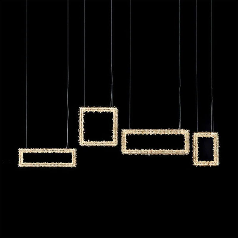 Echo Modern Rock Crystal Chandelier Over Dining Table by Bling Lighting Studio
