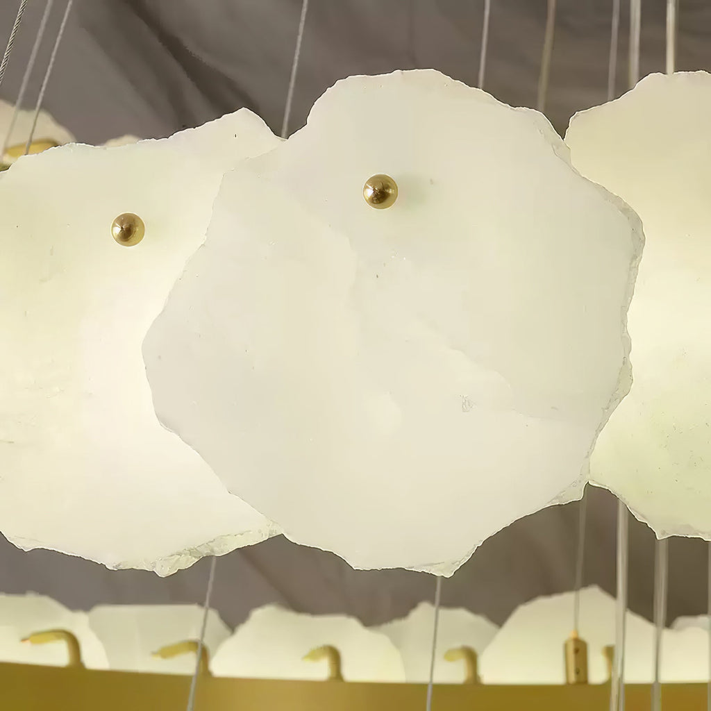 Ecliptica Spiral Alabaster Chandelier by Bling Lighting Studio