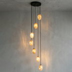 Egg-Shaped Alabaster Chandelier